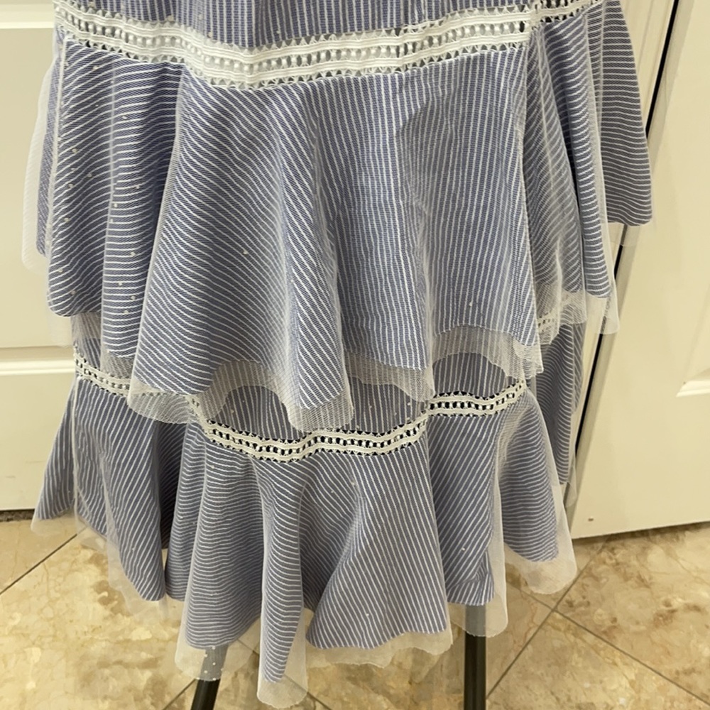 Prabal Gurung Blue and White Striped Dress - Picture 16 of 16